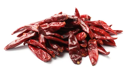 Keuken achterwand Hete pepers Pile of red hot chili peppers isolated on white  © New Africa