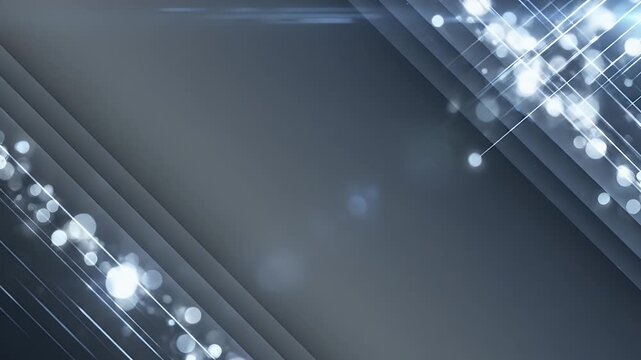 Abstract background with diagonal lines and bokeh light effects, dark gray and blue tones, perfect for technology or corporate presentations
