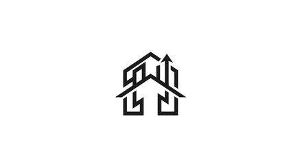 Obraz premium Modern Minimalist House Logo Design Template.