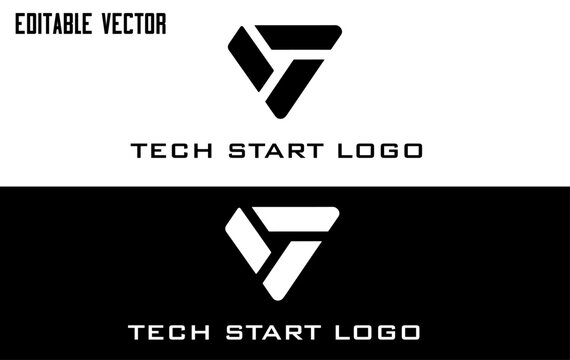 Abstract Geometric Triangle Logo Design, Modern Tech Icon, Corporate Shield Symbol Vector Template