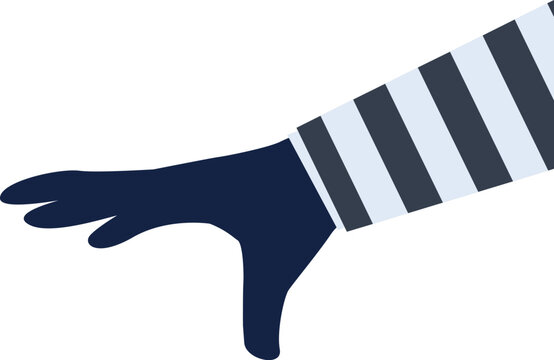 Thief hand with black glove on a white background. Vector illustration in HD very easy to make edits.

