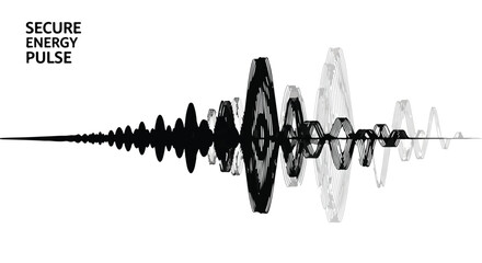 Abstract sound wave pattern with secure energy pulse