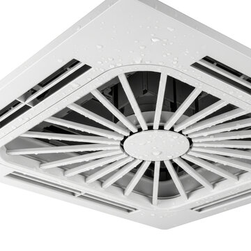Modern HVAC Ceiling Diffuser Showcasing Intricate Designs and Sleek Aesthetics in a Contemporary Space. Transparent Background