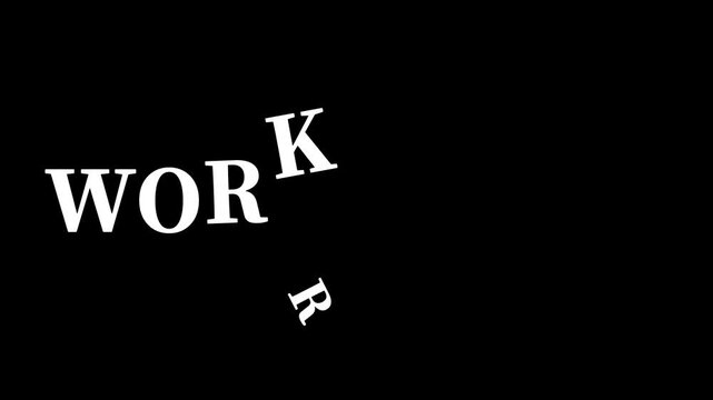 A video showcasing a motivational quote about working smart on a sleek black background
