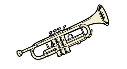 Obraz premium Vintage style illustration of a shiny trumpet