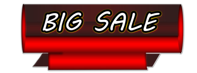 Big Sale Promotion Banner with Glossy Red Background,Big Sale Discount Label for Marketing and Advertising, Creative Big Sale Offer Banner for Online Shopping