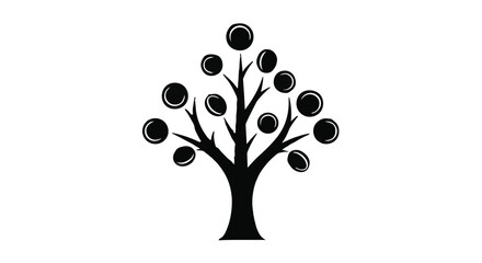 Minimalist tree illustration with circular branches