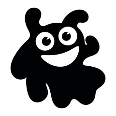 Obraz premium Funny black cartoon character with baka text