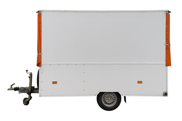 white car trailer isolated on a white background