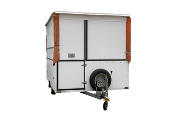white car trailer isolated on a white background