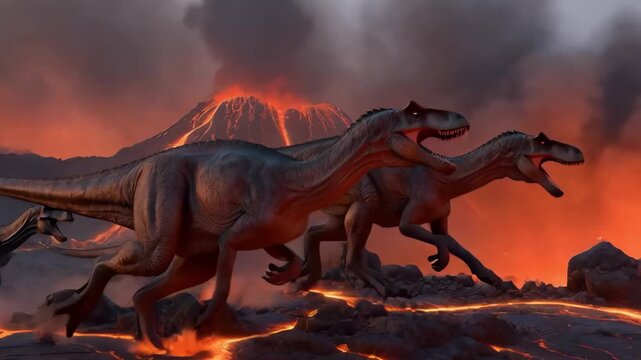 Dinosaurs Run as Volcano Erupts: Prehistoric Disaster, Volcanic Eruption