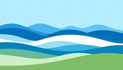 Obraz premium Dramatic mountain landscape with blue sky and green valley surreal horizon digital art