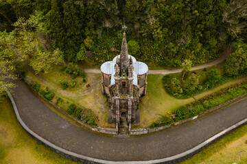 Capela de Nossa Senhora das Vitorias old church chapel by the lake Furnas, Azores