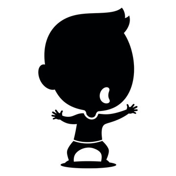 Cute cartoon baby with standing in playful pose