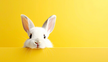 Obraz premium Weisser Hase isoliert vor Hintergrund, Ostern 