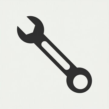 Black adjustable wrench tool isolated on white background for repair and construction