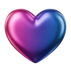 Fototapeta premium Vibrant 3d heart illustration with a gradient of pink, purple, and blue colors