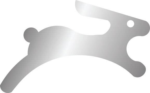 Abstract Rabbit Silhouette with Soft Gradient Minimal Animal Design
