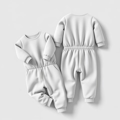  photorealistic mockup of children s white jumpsuit clothing for stock photography