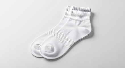 Vibrant photorealistic mockup of white socks on a bright background for stock photography