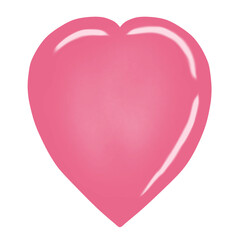Pink heart symbol icon for love, romance, care, and affection in modern design