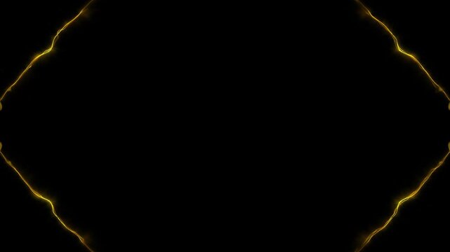 Yellow Neon Plasma Rhomb Lines, Sharp Shape Geometry Loop Alpha Background Animation