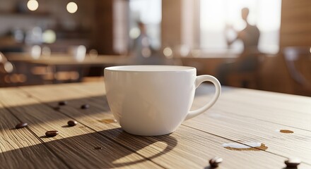 Close-up of a white coffee cup on a table