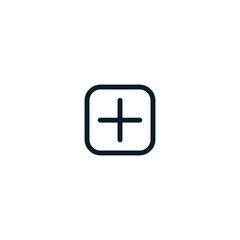 Obraz premium Plus icon symbol. Add button cross interface element modern minimal outline design template
