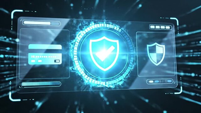 Animated online checkout process with secure payment and location icon