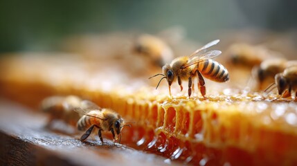 Naklejka premium Rural apiary landscape in summer.