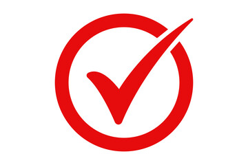 Red check mark in circle vector illustration © Richardson