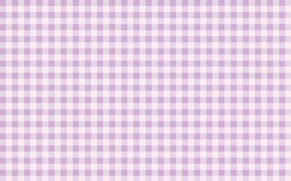 Seamless plaid gingham pattern background, purple and white plaid chequered pattern for clothing fabric