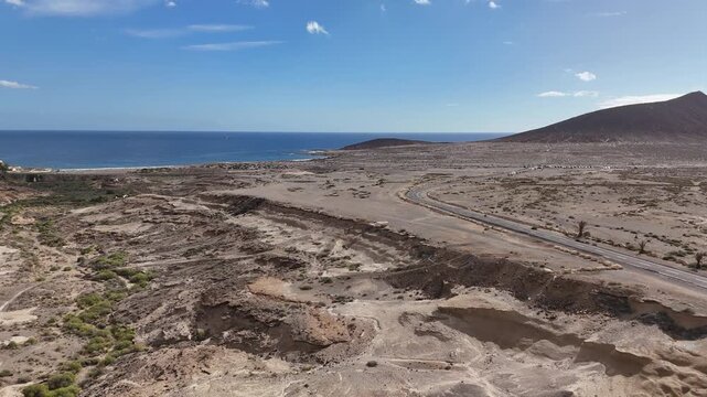 Aerial Drone View of Barranco de la Orchilla with Monta&ntilde;a Roja
