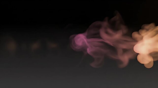 Abstract flow of vibrant, colorful smoke trails gracefully dissolving into a deep, dark gradient background, creating an atmospheric and dynamic visual spectacle