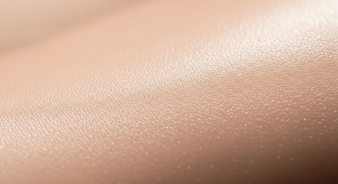 Extreme closeup macro shot of human skin texture with subtle sheen and pores facial aesthetics concept