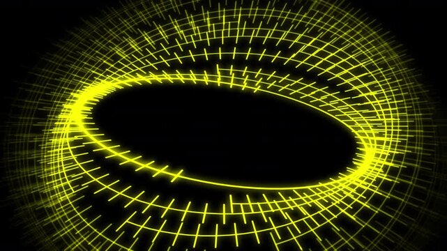 3D Circle Radial Patterns Audio Reactive Spinning Yellow Animation Loop