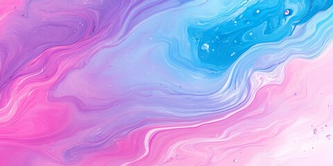 Obraz premium Dreamy Liquid Glass Surface Texture with Fluid Blue, Pink, and Purple Accents for Elegant Background