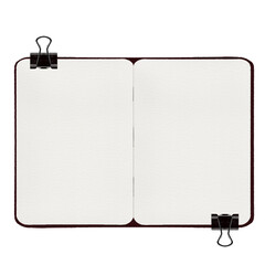 Blank note paper sheet with clip isolated as an open notebook page for office and education use © 7nov.studio