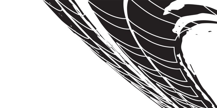 Vector Print Textured Tire Track . Design Element . Car tread silhouette .