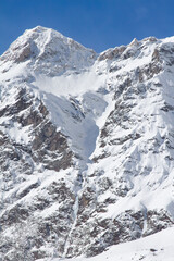 snow covered mountains in cervinia,italy