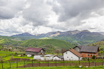Obraz premium Small farms in the mountains of Bosnia and Herzegovina.