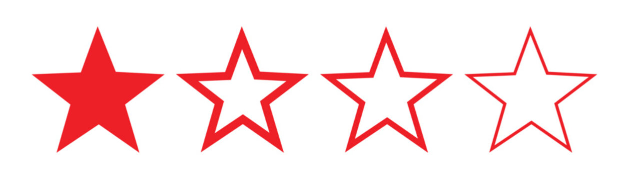 Star vector icons. Set of star symbols isolated. Single star vector logo PNG isolated, simple alone star icon template, clean minimalist symbol graphic design