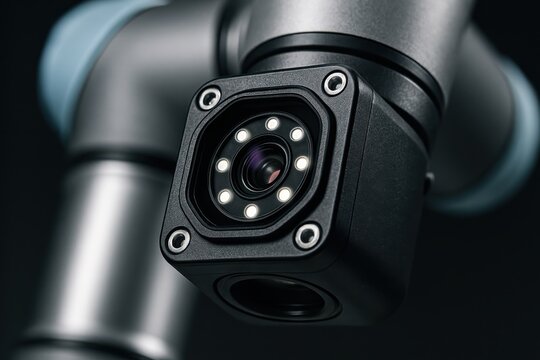 Advanced robotic camera system with precise optics and integrated LED lighting showcasing cutting edge technological innovation and automation for enhanced vision systems