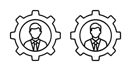 Obraz premium Business process automation concept vector illustration of gear and business people icon