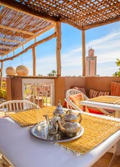 Traditional Moroccan mint tea in Marrakesh, Morocco © Olena Zn