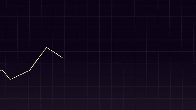 Animated line on a graph going up over time stocks and shares, investing