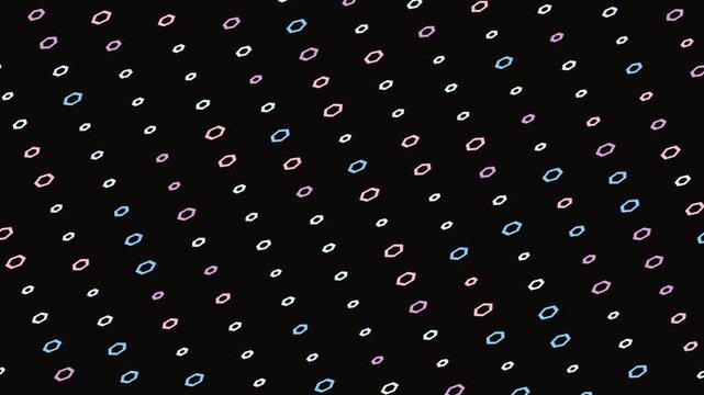 Abstract pattern of small colorful hexagonal shapes background
