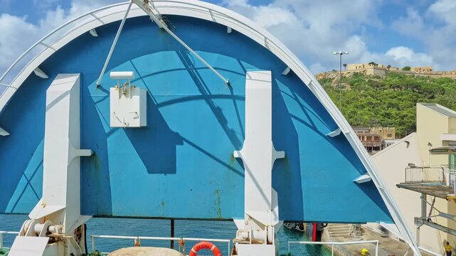 Timelapse of ro-ro ferry docking, Gozo, Malta