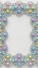Obraz premium Decorative frame with pastel bead embellishments and open center