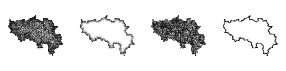Sketch Liege outline map design set